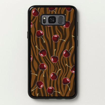 Animal Print With Cherries Pattern  - Clean Girl Aesthetic Phone Case for Galaxy S8 Plus