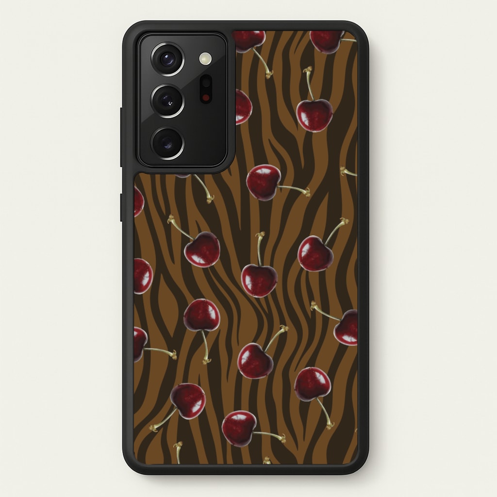 Animal Print With Cherries Pattern  - Clean Girl Aesthetic Phone Case for Galaxy Note 20 Ultra