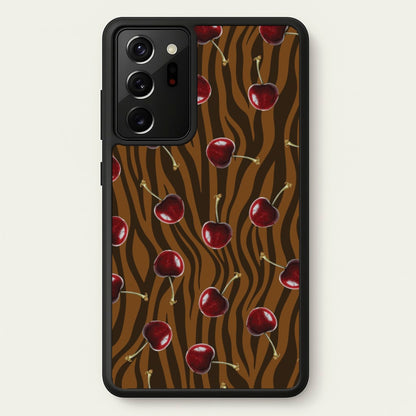 Animal Print With Cherries Pattern  - Clean Girl Aesthetic Phone Case for Galaxy Note 20 Ultra