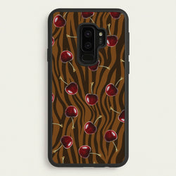 Animal Print With Cherries Pattern  - Clean Girl Aesthetic Phone Case for Galaxy S9 Plus
