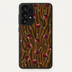 Animal Print With Cherries Pattern  - Clean Girl Aesthetic Phone Case for Galaxy A53