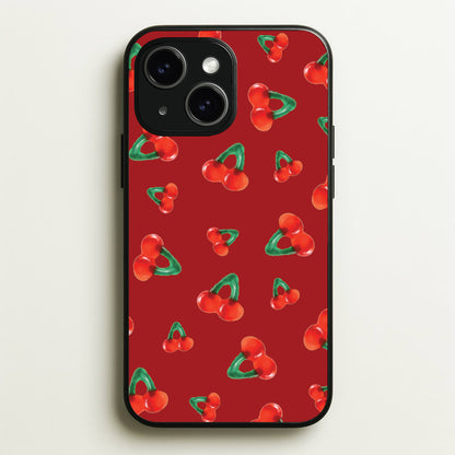 Gummy Cherries Pattern  - Clean Girl Aesthetic Phone Case for iPhone 15