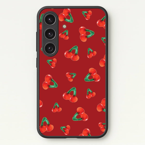 Gummy Cherries Pattern  - Clean Girl Aesthetic Phone Case for Galaxy S25