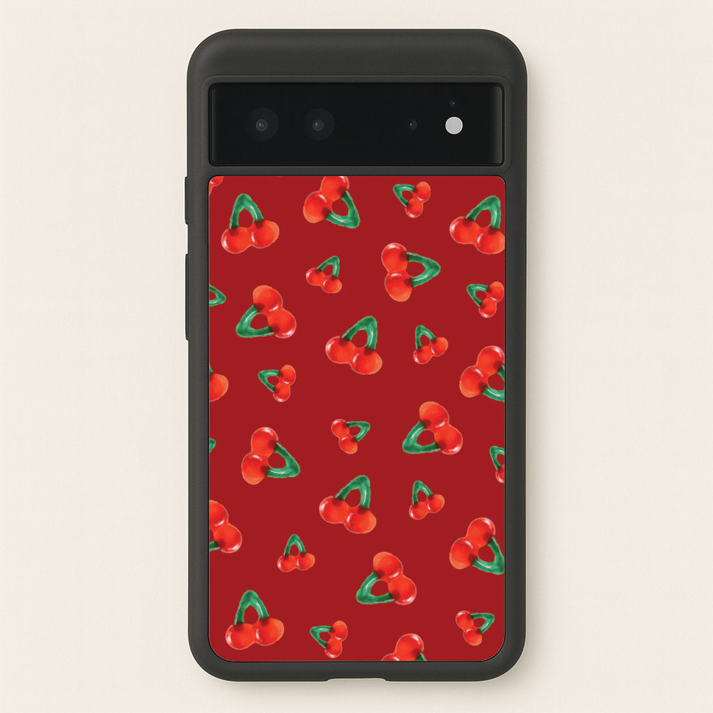 Gummy Cherries Pattern  - Clean Girl Aesthetic Phone Case for Google Pixel 6