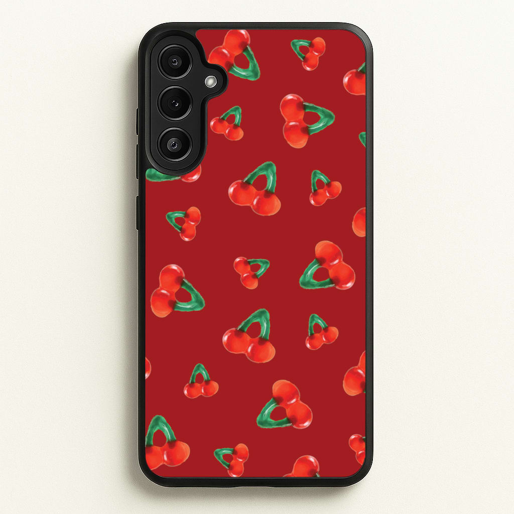 Gummy Cherries Pattern  - Clean Girl Aesthetic Phone Case for Galaxy A34