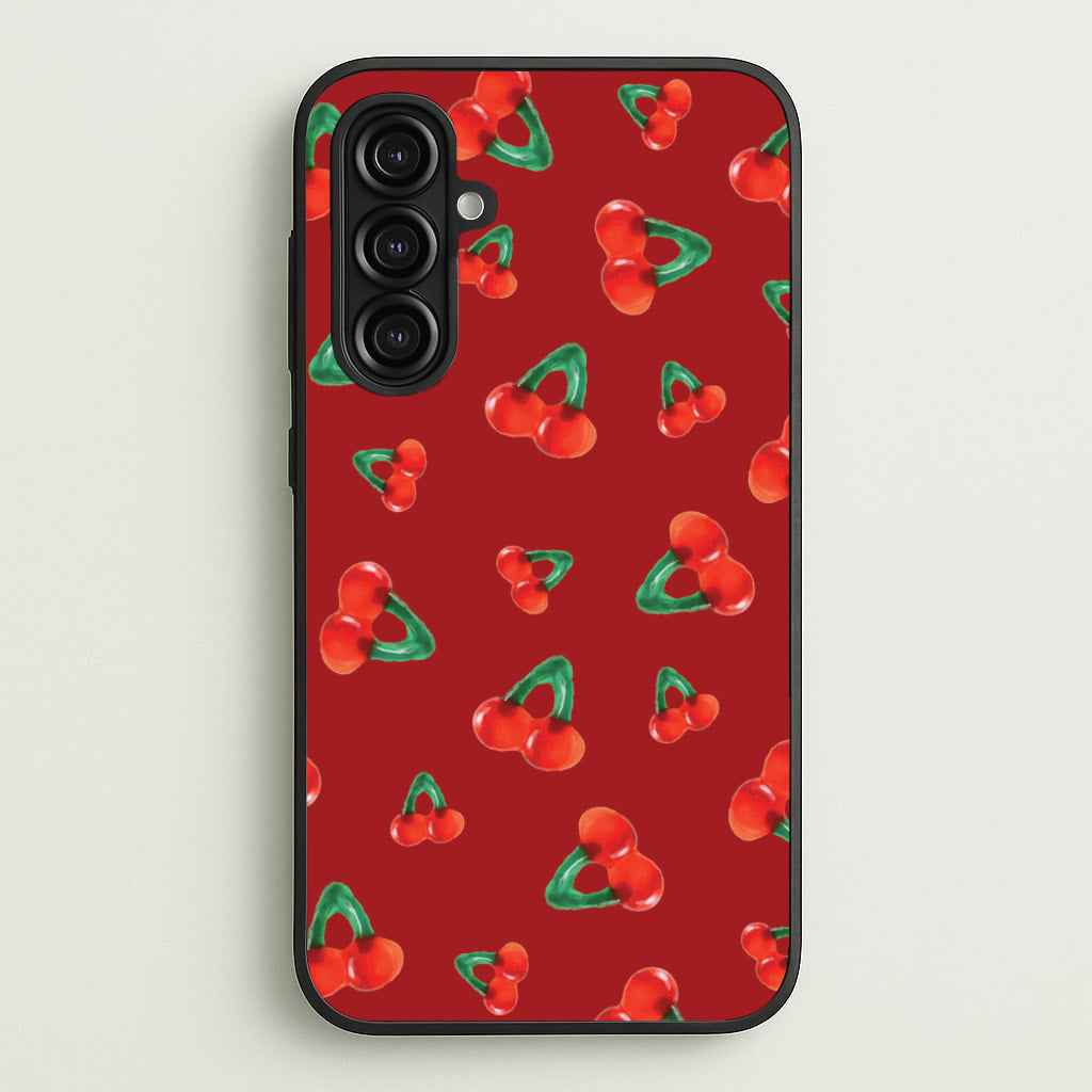 Gummy Cherries Pattern  - Clean Girl Aesthetic Phone Case for Galaxy A16