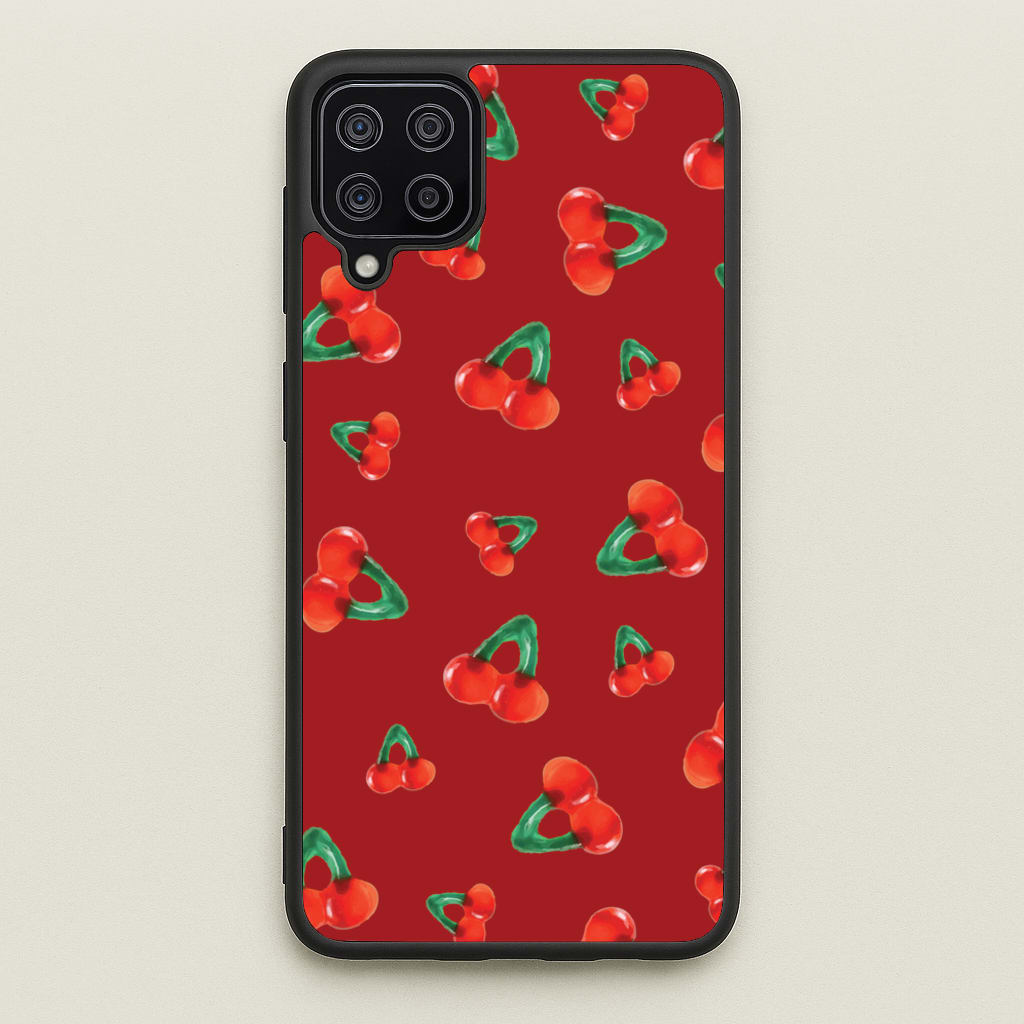 Gummy Cherries Pattern  - Clean Girl Aesthetic Phone Case for Galaxy A12