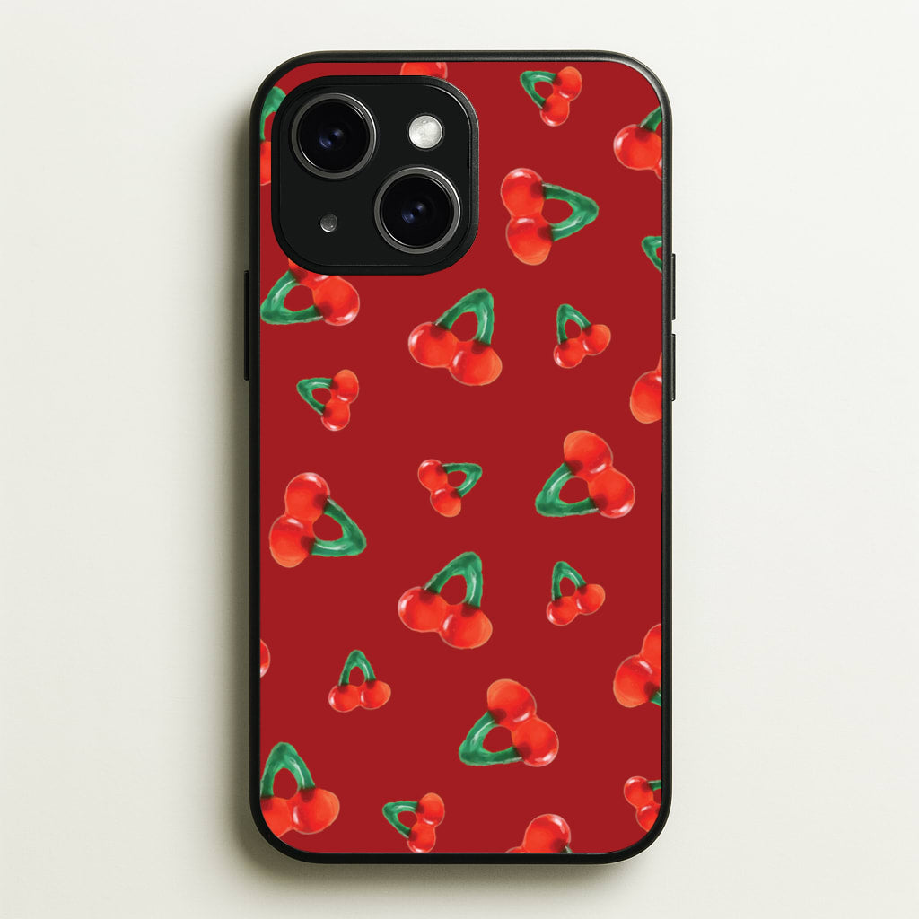 Gummy Cherries Pattern  - Clean Girl Aesthetic Phone Case for iPhone 14