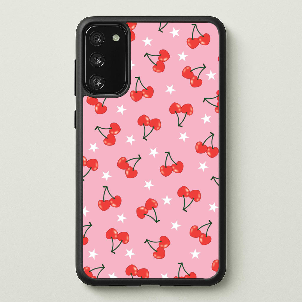 Heart Cherries And Stars Pattern  - Clean Girl Aesthetic Phone Case for Galaxy A41