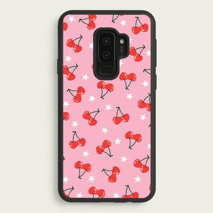 Heart Cherries And Stars Pattern  - Clean Girl Aesthetic Phone Case for Galaxy S9 Plus