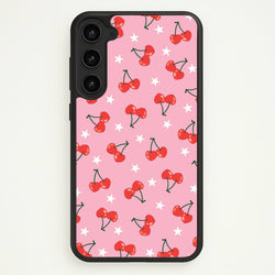 Heart Cherries And Stars Pattern  - Clean Girl Aesthetic Phone Case for Galaxy S23 Plus