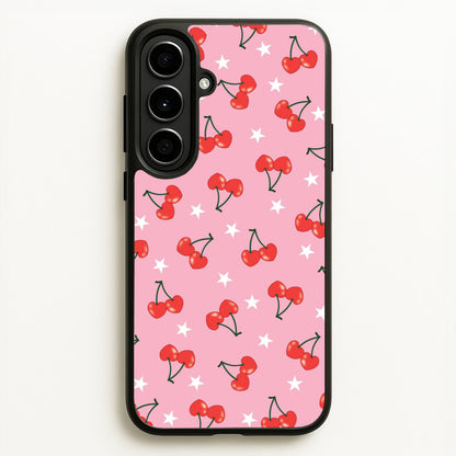 Heart Cherries And Stars Pattern  - Clean Girl Aesthetic Phone Case for Galaxy A56