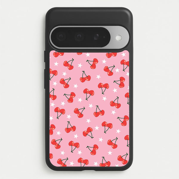 Heart Cherries And Stars Pattern Phone Case for Google Pixel 10 Pro XL