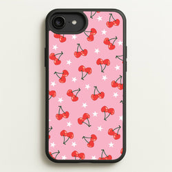 Heart Cherries And Stars Pattern  - Clean Girl Aesthetic Phone Case for iPhone 6 Plus / 7 Plus / 8 Plus