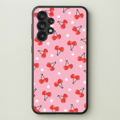 Heart Cherries And Stars Pattern  - Clean Girl Aesthetic Phone Case for Galaxy A13