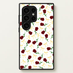 Roses And Bows Pattern  - Clean Girl Aesthetic Phone Case for Galaxy S24 Ultra