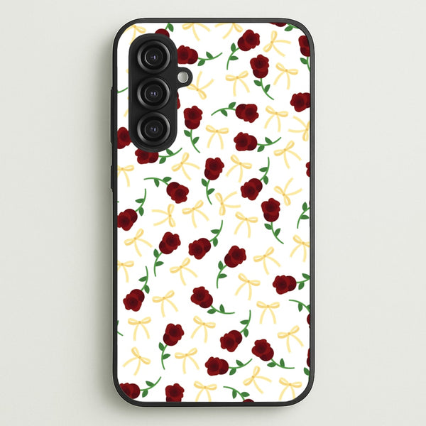 Roses And Bows Pattern  - Clean Girl Aesthetic Phone Case for Galaxy S23FE