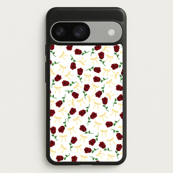 Roses And Bows Pattern  - Clean Girl Aesthetic Phone Case for Google Pixel 9 / 9 Pro