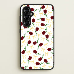 Roses And Bows Pattern  - Clean Girl Aesthetic Phone Case for Galaxy A54