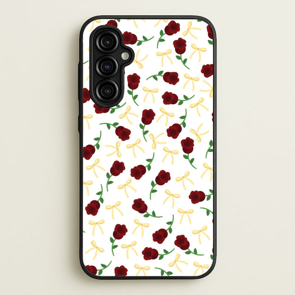 Roses And Bows Pattern  - Clean Girl Aesthetic Phone Case for Galaxy A54