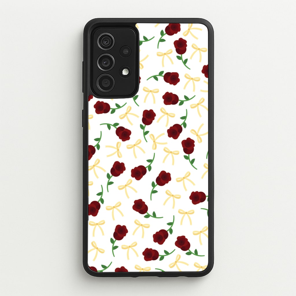 Roses And Bows Pattern  - Clean Girl Aesthetic Phone Case for Galaxy A52 / A52s