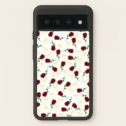 Roses And Bows Pattern  - Clean Girl Aesthetic Phone Case for Google Pixel 7 Pro