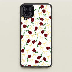 Roses And Bows Pattern  - Clean Girl Aesthetic Phone Case for Galaxy A12