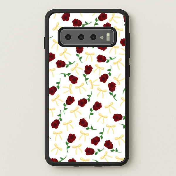 Roses And Bows Pattern  - Clean Girl Aesthetic Phone Case for Galaxy S10