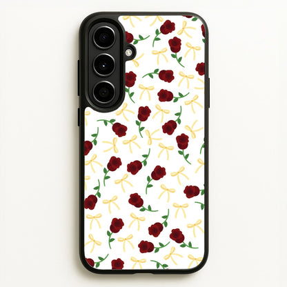 Roses And Bows Pattern  - Clean Girl Aesthetic Phone Case for Galaxy A56