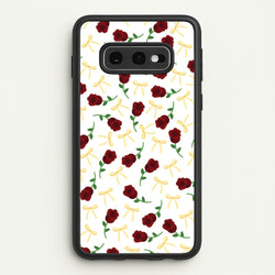 Roses And Bows Pattern  - Clean Girl Aesthetic Phone Case for Galaxy S10e