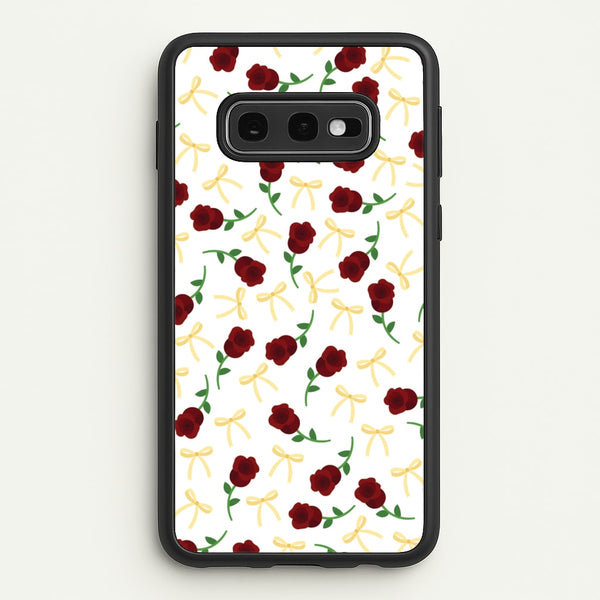 Roses And Bows Pattern  - Clean Girl Aesthetic Phone Case for Galaxy S10e