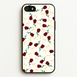 Roses And Bows Pattern  - Clean Girl Aesthetic Phone Case for iPhone 5 / 5s / SE 2016