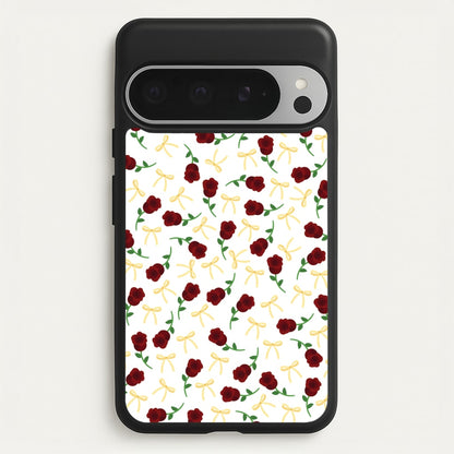 Roses And Bows Pattern  - Clean Girl Aesthetic Phone Case for Google Pixel 9 Pro XL