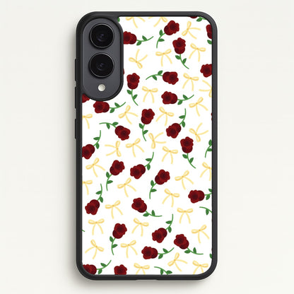Roses And Bows Pattern  - Clean Girl Aesthetic Phone Case for Galaxy S25 Edge