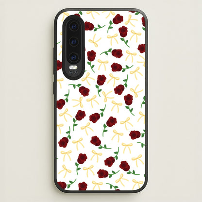 Roses And Bows Pattern  - Clean Girl Aesthetic Phone Case for Huawei P30