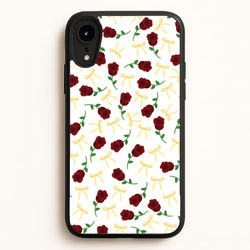Roses And Bows Pattern  - Clean Girl Aesthetic Phone Case for iPhone XR