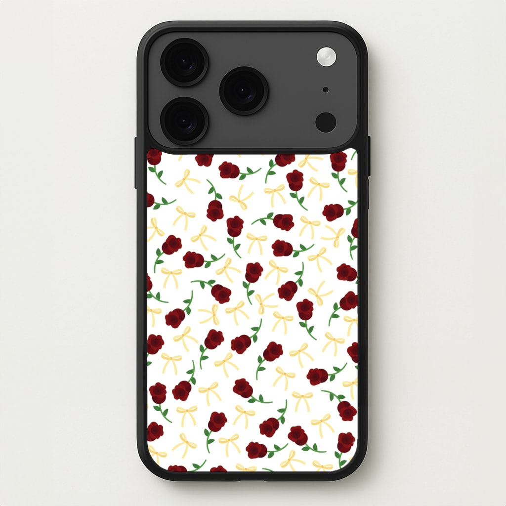 Roses And Bows Pattern Phone Case for iPhone 17 Pro Max