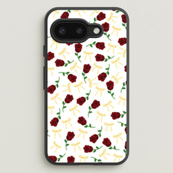 Roses And Bows Pattern  - Clean Girl Aesthetic Phone Case for Google Pixel 9a