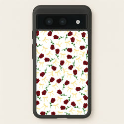 Roses And Bows Pattern  - Clean Girl Aesthetic Phone Case for Google Pixel 8a