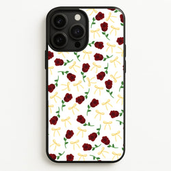 Roses And Bows Pattern  - Clean Girl Aesthetic Phone Case for iPhone 13 Pro Max