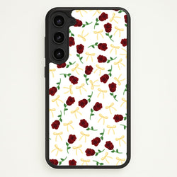 Roses And Bows Pattern  - Clean Girl Aesthetic Phone Case for Galaxy S23