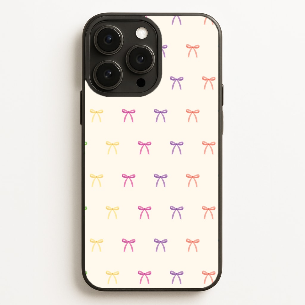 Pastel Ribbons Pattern  - Clean Girl Aesthetic Phone Case for iPhone 16 Pro Max