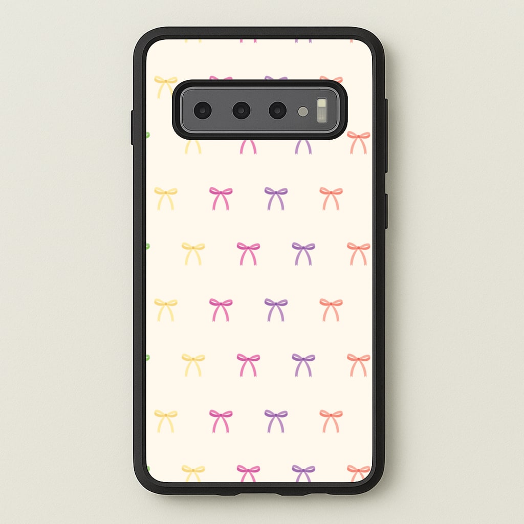Pastel Ribbons Pattern  - Clean Girl Aesthetic Phone Case for Galaxy S10