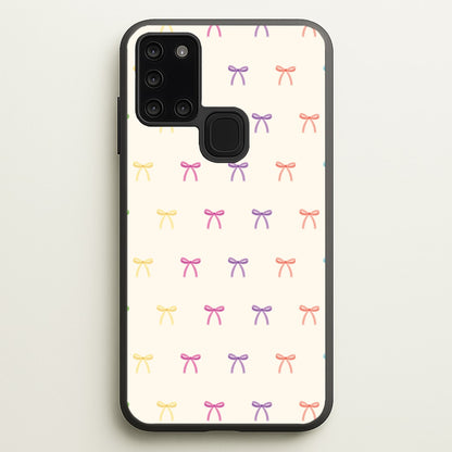 Pastel Ribbons Pattern  - Clean Girl Aesthetic Phone Case for Galaxy A21s
