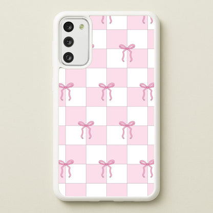 Checkered Pink Coquette Bows   - Clean Girl Aesthetic Phone Case for Galaxy S20FE