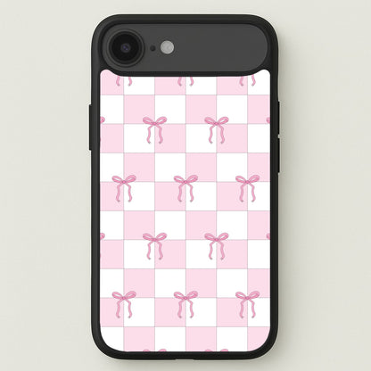Checkered Pink Coquette Bows Phone Case for iPhone 17 Air