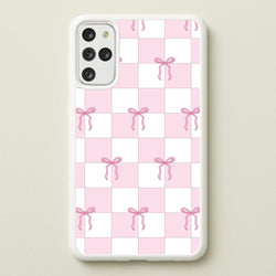Checkered Pink Coquette Bows   - Clean Girl Aesthetic Phone Case for Galaxy S20 Plus