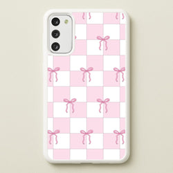 Checkered Pink Coquette Bows   - Clean Girl Aesthetic Phone Case for Galaxy S20