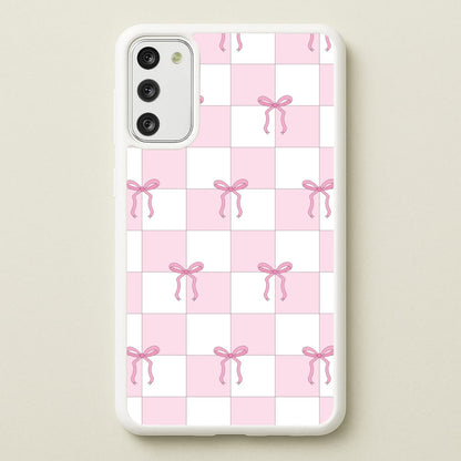 Checkered Pink Coquette Bows   - Clean Girl Aesthetic Phone Case for Galaxy S20