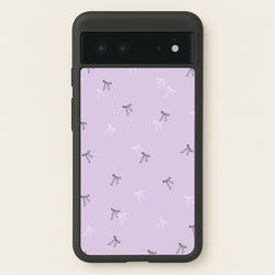 Coquette Mini Bows Pattern Purple  - Clean Girl Aesthetic Phone Case for Google Pixel 6